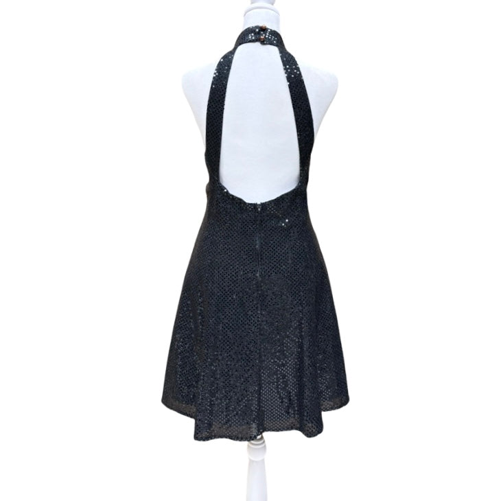 Vintage black Sequined Mini Dress